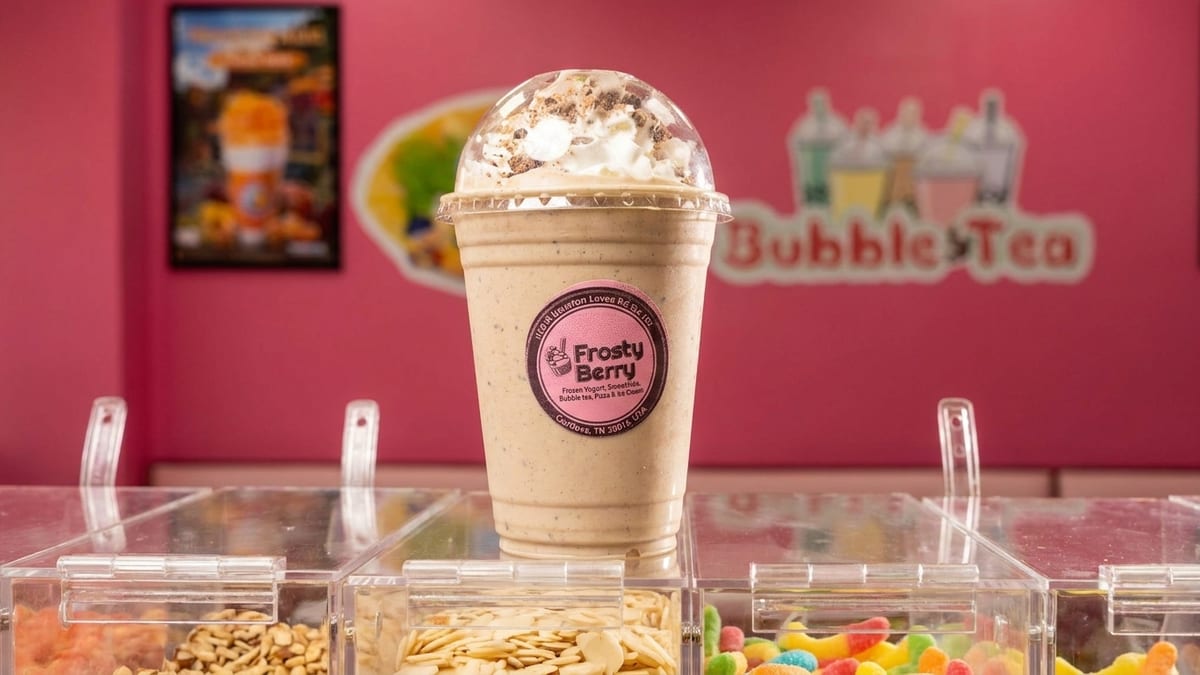 Frozen yogurt and boba drinks